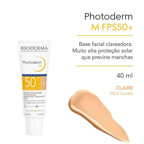 Protetor Solar Facial Bioderma Photoderm M Claro - FPS 50 - 40 mL