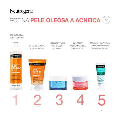 Protetor Solar Facial Neutrogena Sun Fresh Derm Care Sem Cor - Mista a Oleosa - FPS 70 - 40 g