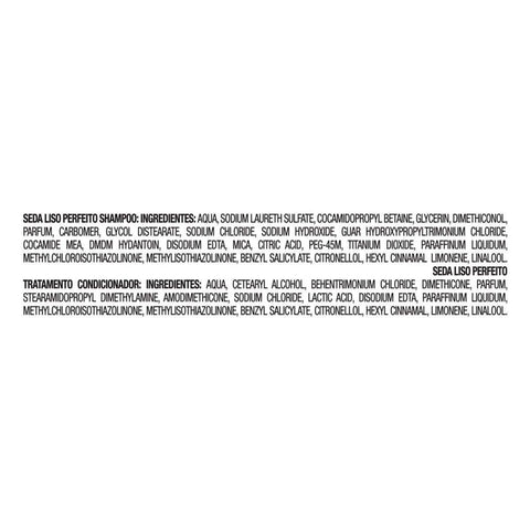 Kit Seda Liso Perfeito Shampoo Com 325Ml + Condicionador Com 325Ml