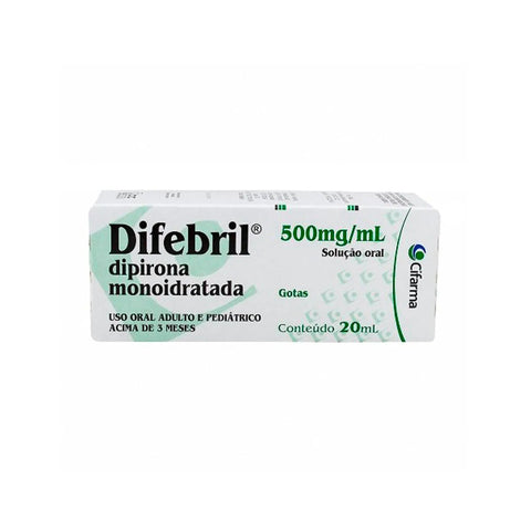 Difebril 500mg/mL - 20 mL - Gotas