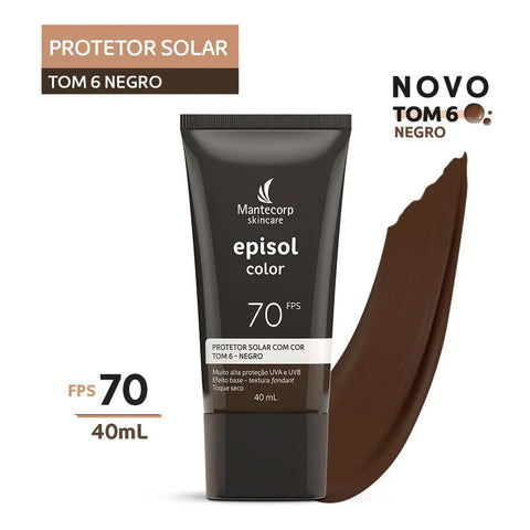 Protetor Solar Facial Episol Color Negro - FPS 70 - 40 mL