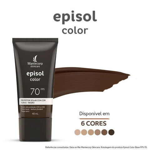 Protetor Solar Facial Episol Color Negro - FPS 70 - 40 mL