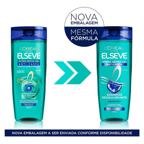 Shampoo Elseve Hydra Detox Anticaspa 200 Ml