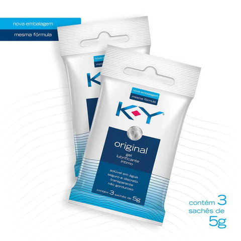 Gel Lubrificante Íntimo K-Y Sachê, 3 Unidades Com 5G Cada