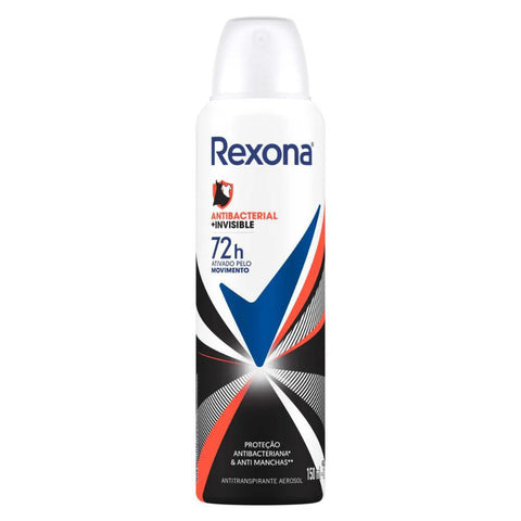 Desodorante Antitranspirante Feminino Rexona Motionsense Antibacterial + Invisible, Aerossol, 1 Unidade Com 150Ml