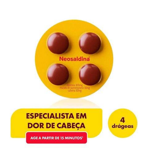 Neosaldina 30mg + 300mg + 30mg - 4 Unidades - Comprimido (A1)