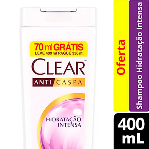 Shampoo Clear Anticaspa Hidracao Intensa Leve 400 Pague 330 Ml