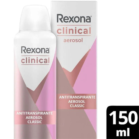 Desodorante Feminino Rexona Women Clinical Classic, Aerossol, 1 Unidade Com 150Ml
