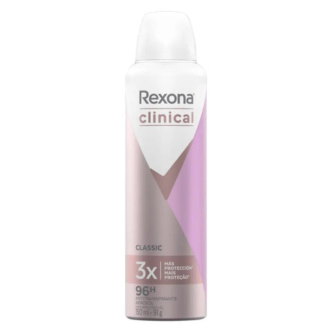 Desodorante Feminino Rexona Women Clinical Classic, Aerossol, 1 Unidade Com 150Ml
