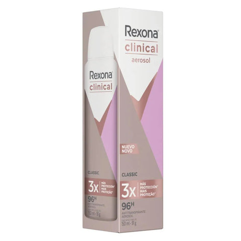 Desodorante Feminino Rexona Women Clinical Classic, Aerossol, 1 Unidade Com 150Ml