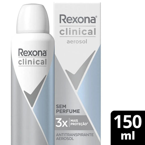 Desodorante Masculino Rexona Men Clinical Sem Perfume, Aerossol, 1 Unidade Com 150Ml