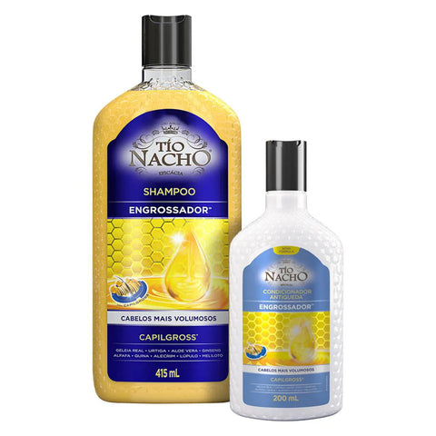 Kit Tío Nacho Antiqueda Engrossador Shampoo, 1 Unidade Com 415Ml + Condicionador, 1 Unidade Com 200Ml