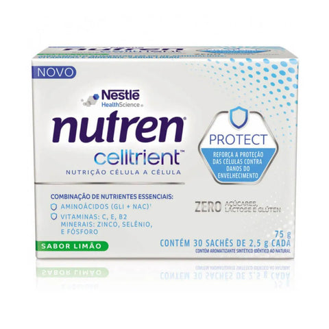 Nutren Celltrient Protect 30 Unidades - Sachê - Sabor Limão