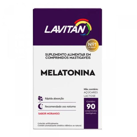 Lavitan Melatonina Morango - 90 Unidades - Comprimido
