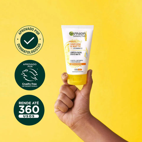 Sabonete Líquido Facial Garnier Skinactive Uniform&Matte 120G