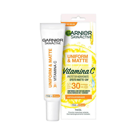 Protetor Solar Hidratante Facial Garnier Skinactive Uniform & Matte Vitamina C FPS 30 - 15 g