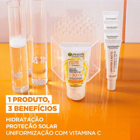 Protetor Solar Hidratante Facial Garnier Skinactive Uniform & Matte Vitamina C FPS 30 - 40 g
