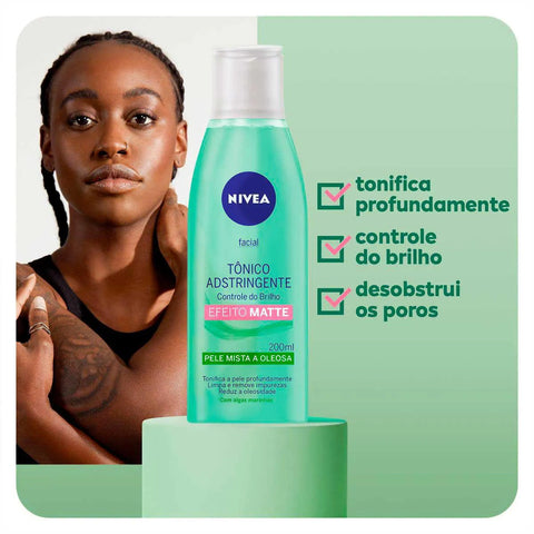 Tônico Adstringente Facial Nivea Controle de Brilho Efeito Matte 200Ml