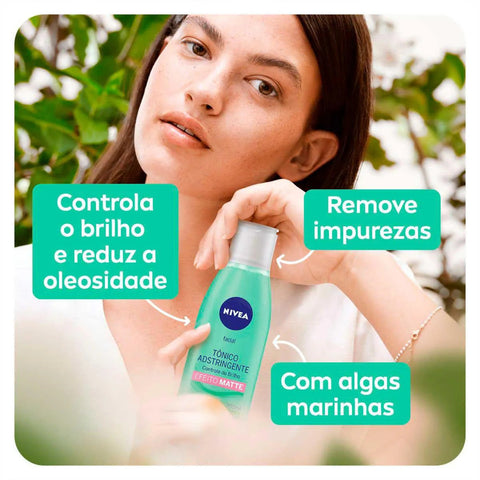 Tônico Adstringente Facial Nivea Controle de Brilho Efeito Matte 200Ml
