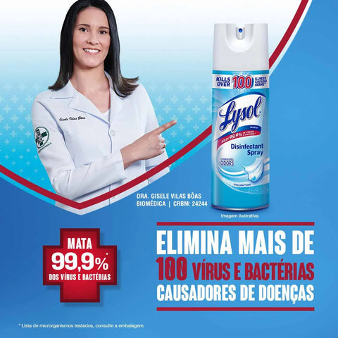 Spray Desinfetante Lysol Pureza Do Algodão Com 354g