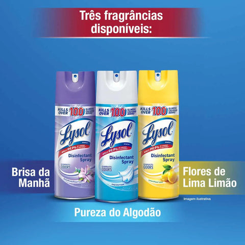 Spray Desinfetante Lysol Pureza Do Algodão Com 354g