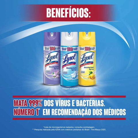 Spray Desinfetante Lysol Pureza Do Algodão Com 354g