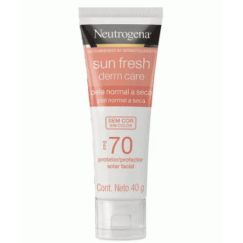 Protetor Solar Facial Neutrogena Sun Fresh Derm Care Sem Cor - Normal a Seca - FPS 70 - 40 g