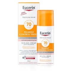 Protetor Solar Facial Eucerin Pigment Control Tinted Claro Médio - FPS 70 - 50 mL