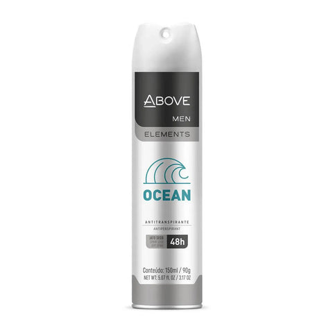 Desodorante Antitranspirante Above Men Elements Ocean, Aerossol, 1 Unidade Com 150Ml