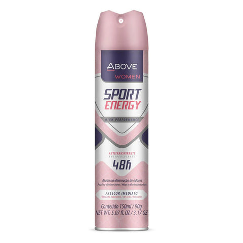 Desodorante Feminino Above Sport Energy Aerossol Com 150Ml