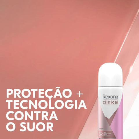 Desodorante Feminino Rexona Women Clinical Classic, Aerossol, 1 Unidade Com 55Ml