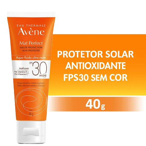 Protetor Solar Facial Avène Mat Perfect Sem Cor - FPS 30 - 40 g