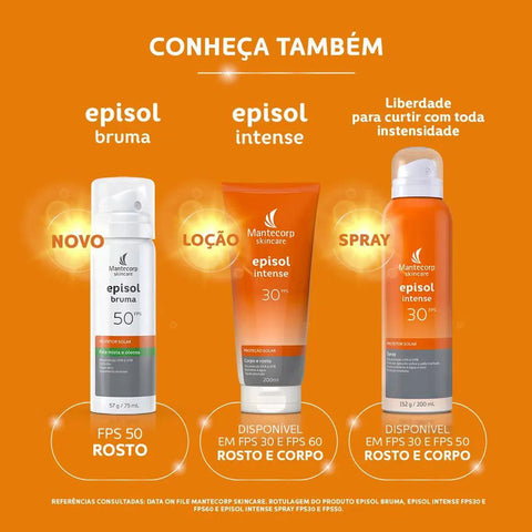 Protetor Solar Episol Intense Corpo & Rosto FPS 60 - 200 mL