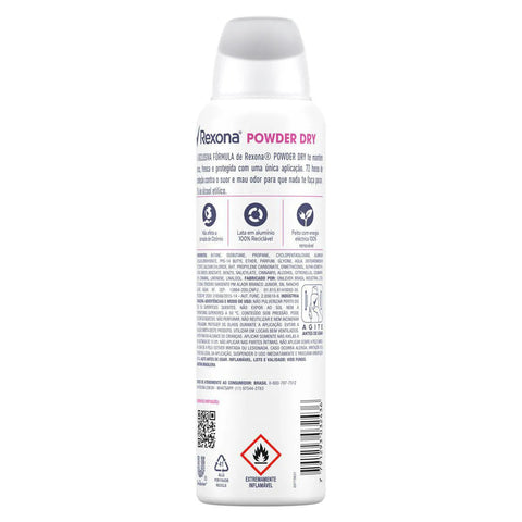 Desodorante Antitranspirante Feminino Rexona Motionsense Powder Dry, Aerossol, 1 Unidade Com 150Ml
