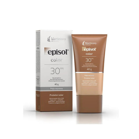 Protetor Solar Facial Episol Color Pele Morena - FPS 30 - 40 g