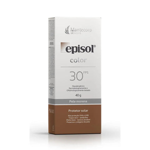 Protetor Solar Facial Episol Color Pele Morena - FPS 30 - 40 g