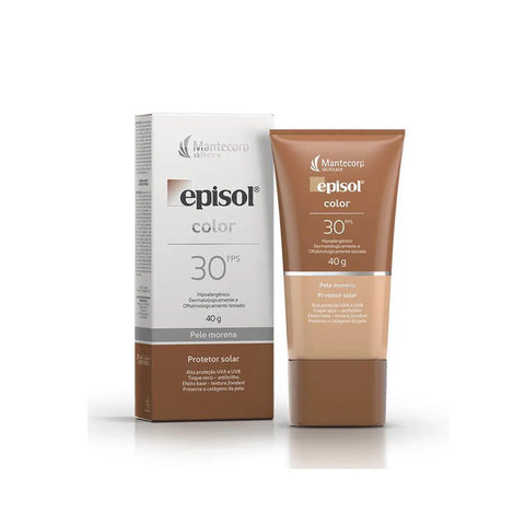 Protetor Solar Facial Episol Color Pele Morena - FPS 30 - 40 g