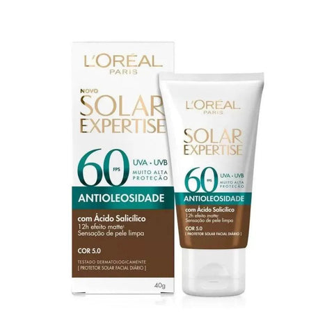 Protetor Solar Facial L'Oréal Expertise Antioleosidade Cor 5.0 - FPS 60 - 40 g