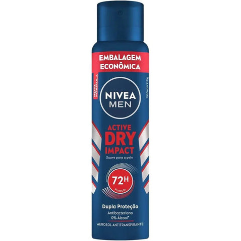 Desodorante Antitranspirante Masculino Nivea For Men Dry Impact Aerossol, 1 Unidade Com 200Ml