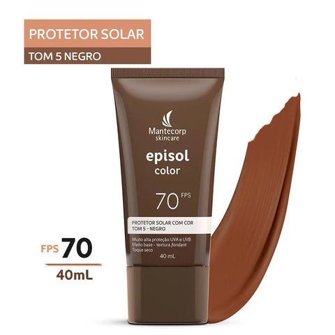 Protetor Solar Facial Episol Color Tom 5 - FPS 70 - 40 mL
