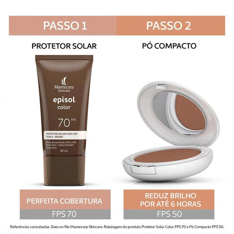 Protetor Solar Facial Episol Color Tom 5 - FPS 70 - 40 mL