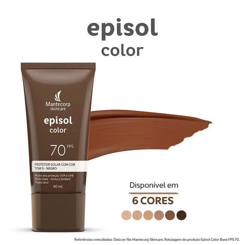 Protetor Solar Facial Episol Color Tom 5 - FPS 70 - 40 mL