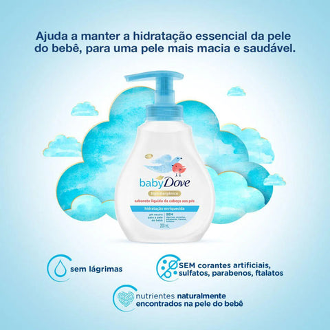 Sabonete Líquido Dove Da Cabeça Aos Pés Hidratação Enriquecida 200Ml