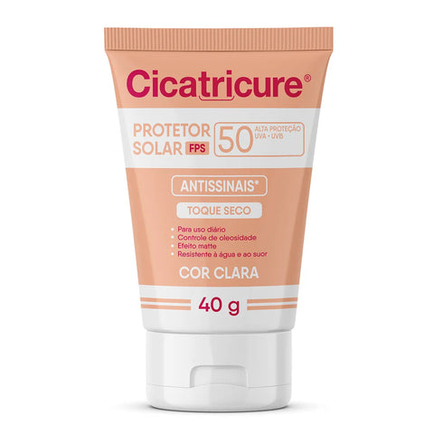 Protetor Solar Facial Cicatricure Clara - FPS 50 - 40 g