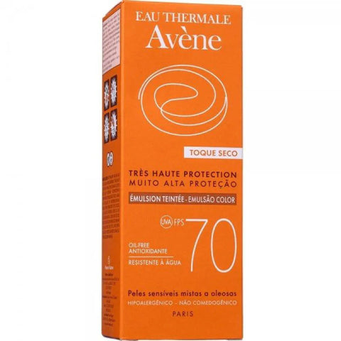 Protetor Solar Avène Toque Seco Com Cor - FPS 70 - 40 g