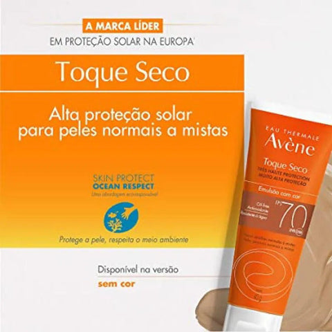 Protetor Solar Avène Toque Seco Com Cor - FPS 70 - 40 g