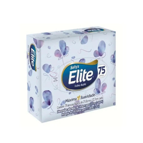 Lenço de Papel Softy'S Elite Folha Dupla Com 75 Unidades