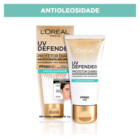 Protetor Solar Facial L'Oréal Expertise Antioleosidade Sem Cor - FPS 60 - 40 g (A1)