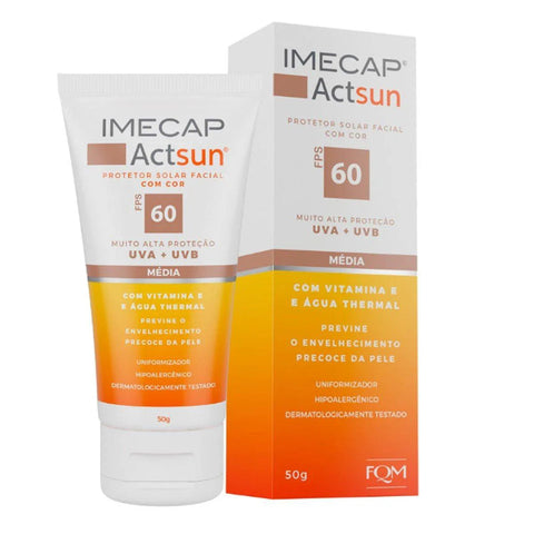 Protetor Solar Facial Imecap Actsun Pele Média - FPS 60 - 50 g