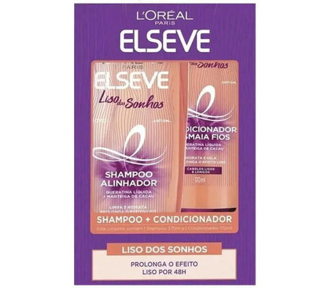 Kit Elseve Liso Dos Sonhos Shampoo Com 375Ml + Condicionador Com 170Ml